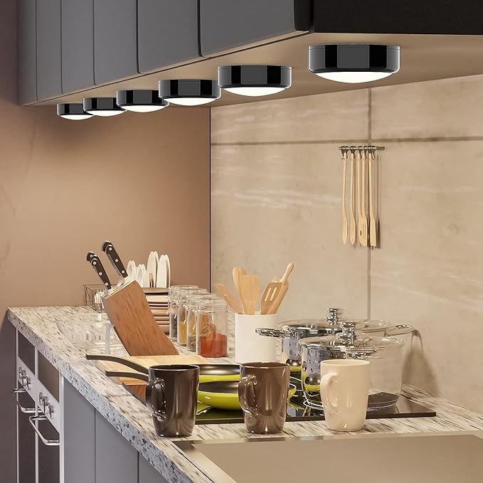 HELPLEX Puck Lights, 16 Colors Changeable Under Cabinet Lights Battery Powered - Image 2