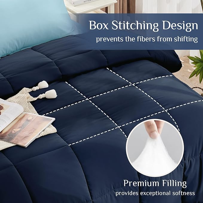 JOLLYVOGUE Full Comforter Set, Ultra-Soft Bed in a Bag Full Size 7 Pieces - Image 3