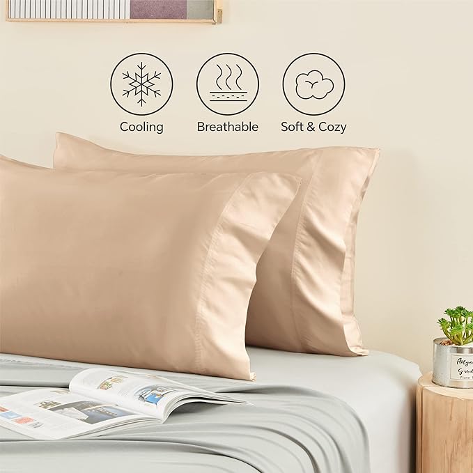 BEDELITE Pillow Cases Queen Size Set of 2, Rayon Derived from Bamboo, Cooling - Image 4
