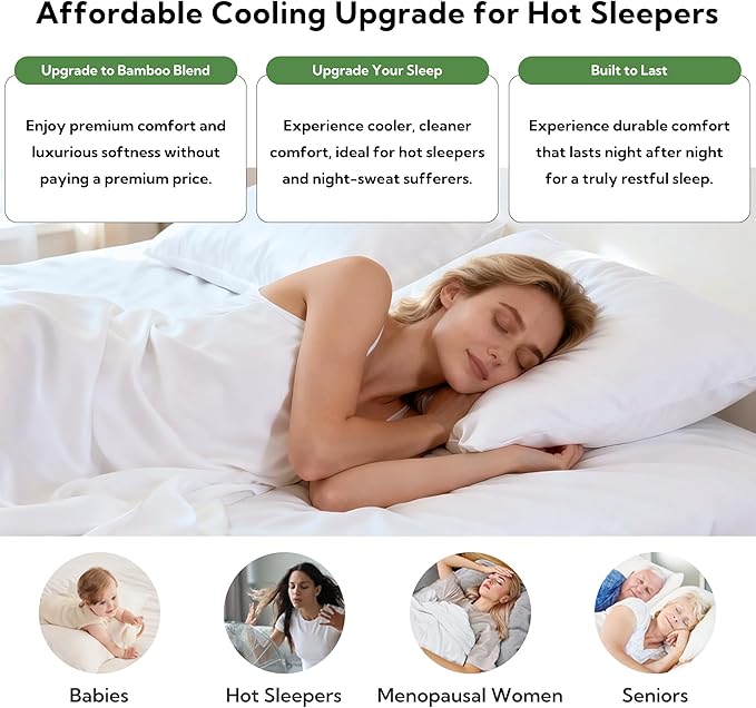 MR&HM Standard Pillow Cases Set of 2, Cooling Pillow Case - Image 5