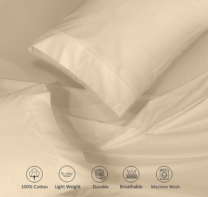 RUVANTI 100% Cotton Sheets – California King Percale Bedding, Cooling & - Image 4