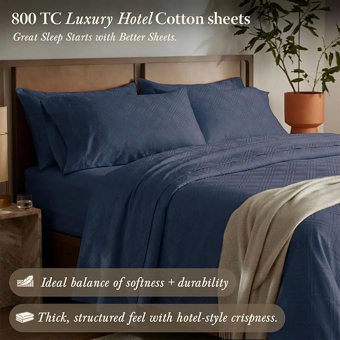 Threadmill Queen Sheet Set for Queen Mattresses | 800 Thread Count Jacquard - Image 2