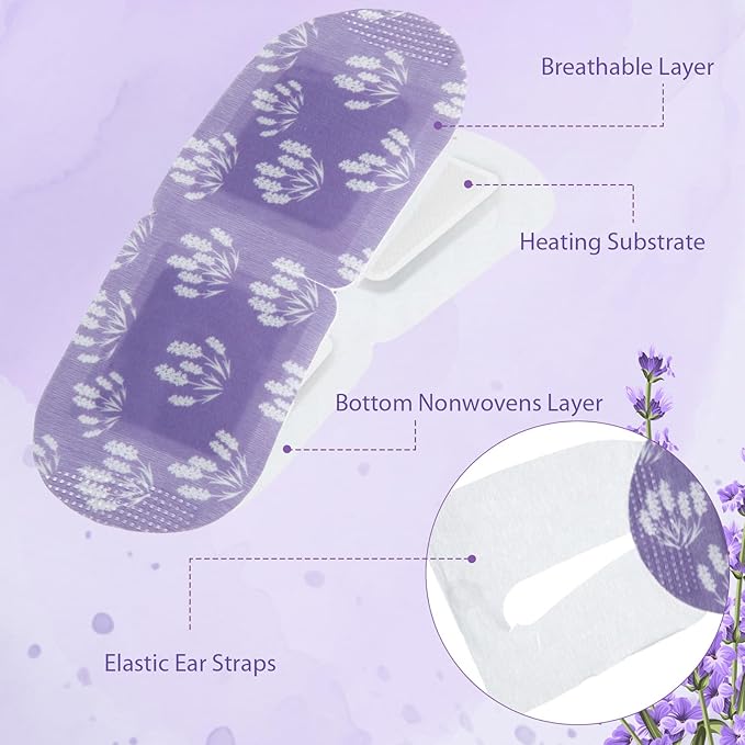 200 Pcs Steam Eye Masks for Dry Eyes Lavender Self Heated Steam Warm Eye Mask - Image 6