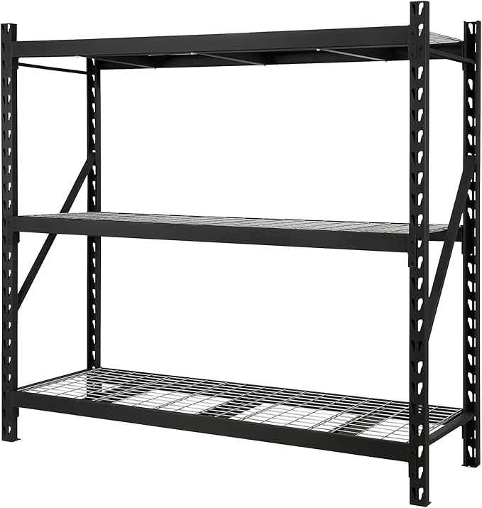 Ironton Industrial Shelving Rack, 3 Storage Shelves Steel Construction 3-Tier Rack with 2000-Lb Load Capacity Per Shelf, Garage Storage Rack
