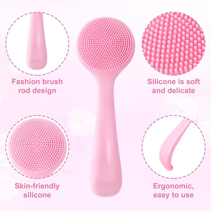 HINZIC 2 Pack Silicone Manual Facial Cleansing Brush, Skin Friendly Waterproof - Image 4
