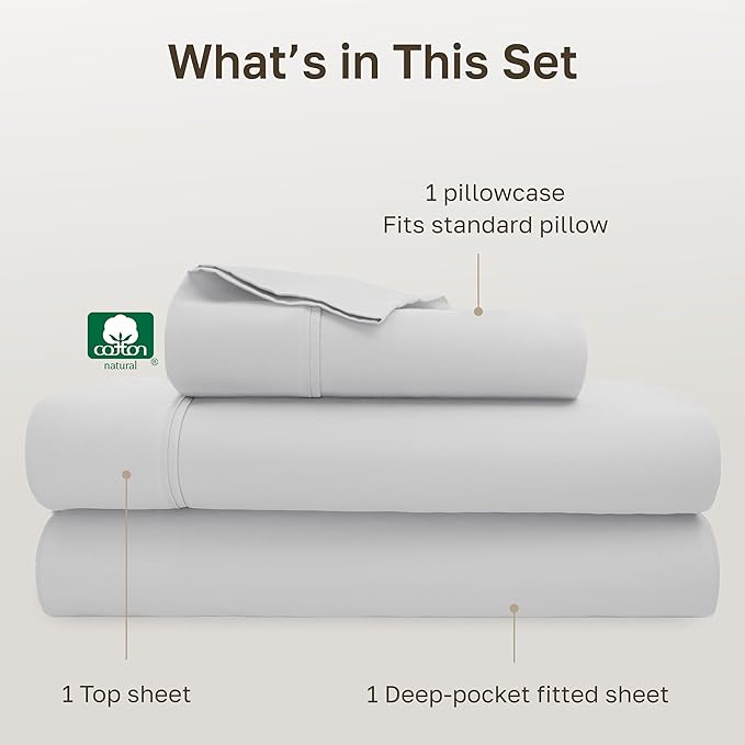 California Design Den Soft 100% Cotton Twin Size Bed Sheets Set, 400 Thread - Image 4