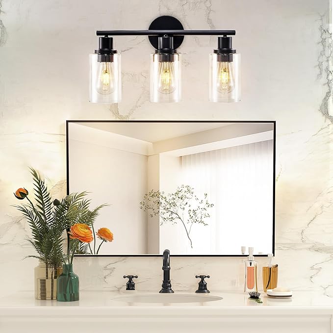 DLLT 3-Light Bathroom Light Fixtures: Black Modern Vanity Lights - Image 6