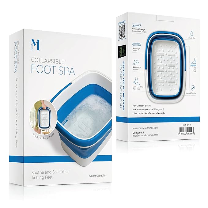 Mantello Collapsible Foot Bath Foot Soaking Tub | Portable Foot Spa Pedicure - Image 6