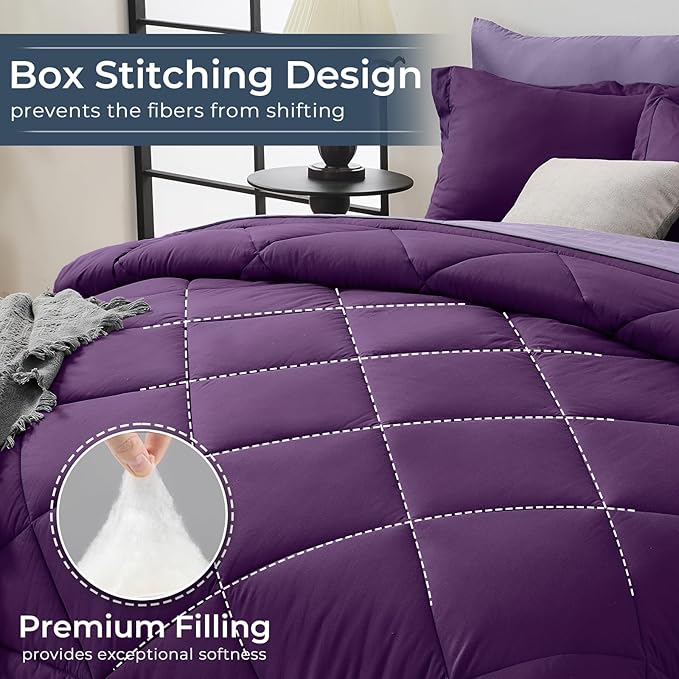 HEVUMYI Purple & Light Purple Full Comforter Set - Image 4