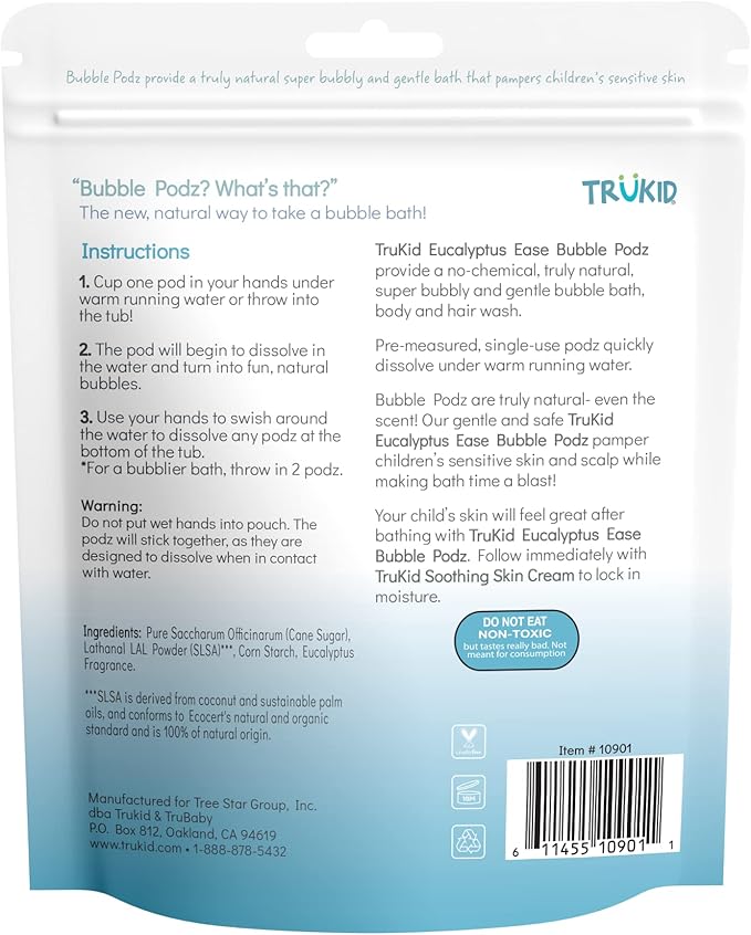 TruKid Bubble Podz Bubble Bath for Kids, & Babies, Tear Free Gentle & - Image 9