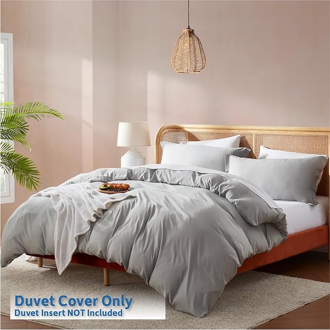 Nestl Light Grey Duvet Cover King Size - Image 2