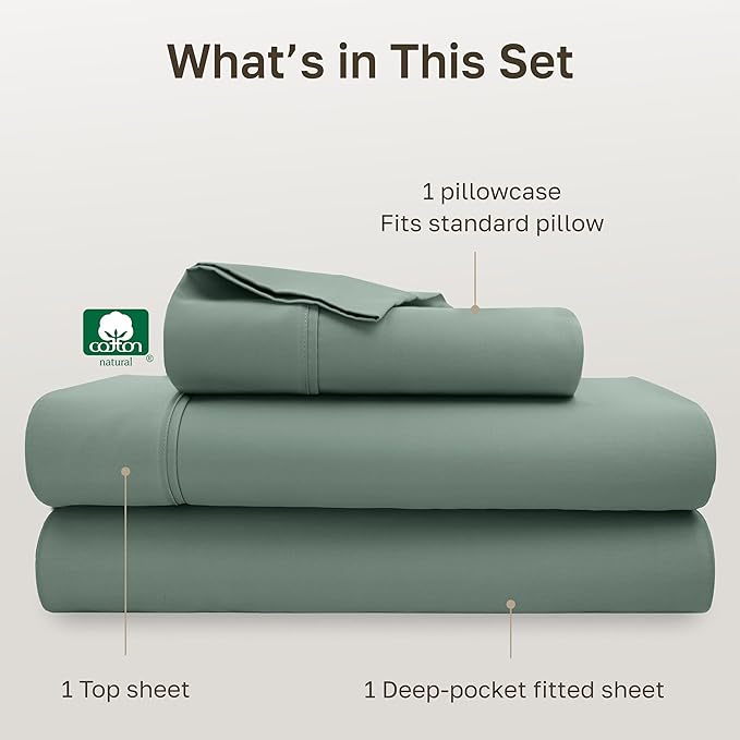 California Design Den Soft 100% Cotton Bed Sheets Twin Size Set, 400 Thread - Image 4