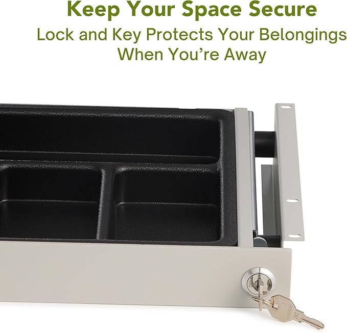 PERFECT POSTURE Max Under Desk Storage Drawer – Large Desk Drawer with Lock for Regular & Sit-Stand Standing Desks, Gray (16.2” x 9.3")