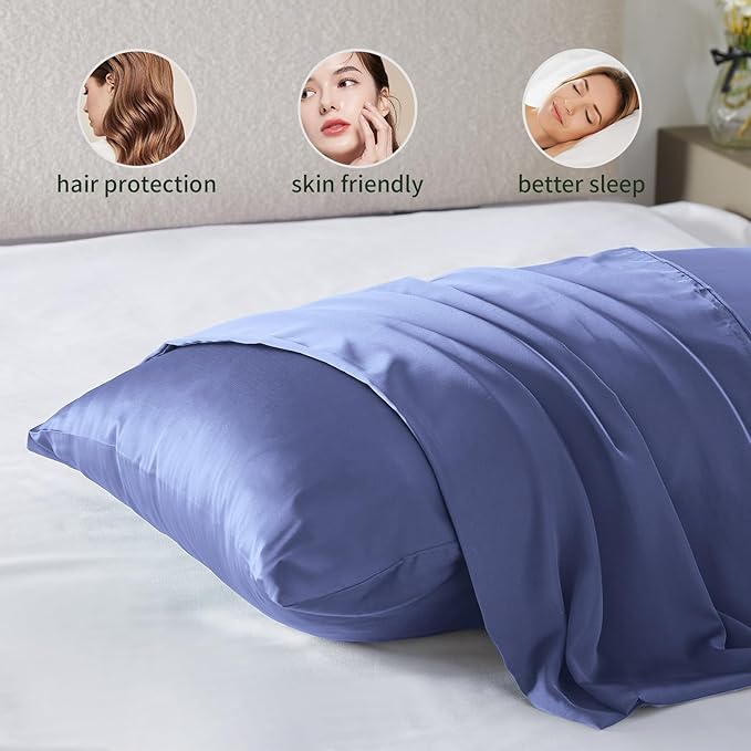 Silk Pillow Cases 2 Pack Mulberry Silk Pillow Cases Soft Breathable Both Sided - Image 5