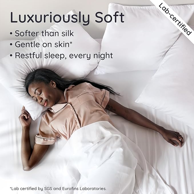 Bambaw 100% Viscose Derived from Bamboo Fitted Sheet Twin Size, 15’’ Deep - Image 4