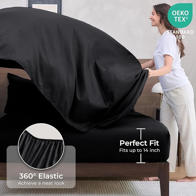 HEVUMYI Black Oversized Queen Comforter Set - Image 5