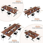 Conference Table Flip Top Mobile Conference Room Tables,Folding Conference Table with Wheels,Large Meeting Training Seminar Table Saving Space for Office Classroom(4D,47.2'')