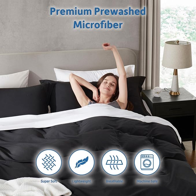 Nestl Black California King Duvet Cover Sets - Image 6