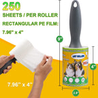 Lint Rollers 2 Pack for Pet Hair 500 Sheets Extra Sticky Pet Hair Remover for Clothes Furniture Carpet Cleaner Cars Dogs Travel-Friendly Grip Handle