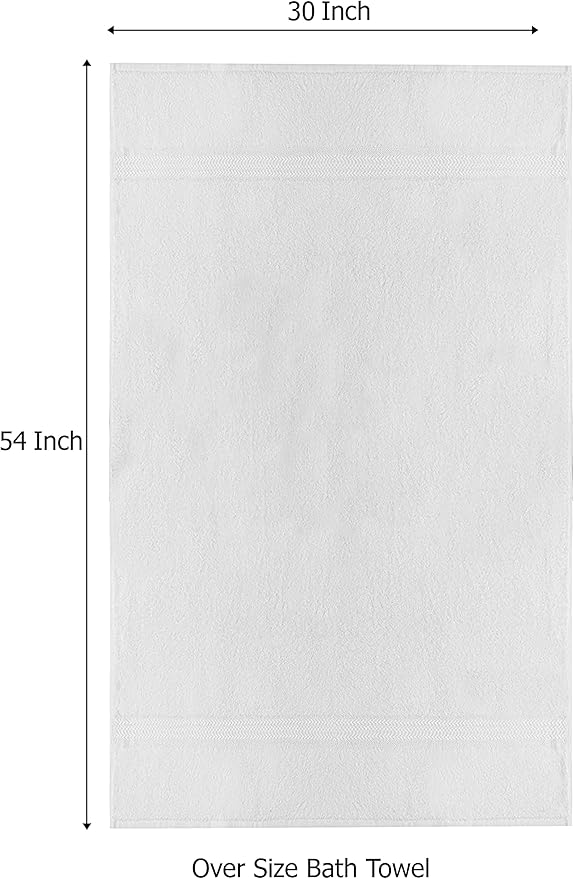 Cotton Craft Ultra Soft 4 Pack Oversized Extra Large Bath Towels 30x54 White - Image 2