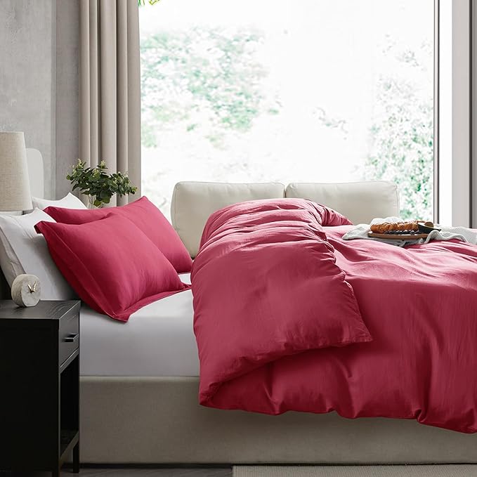 Nestl Burgundy Red California King Duvet Cover Sets - Image 7