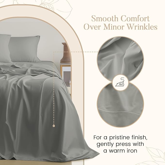 800 Thread Count Egyptian Cotton Sheets Queen Sheet Set 15" Deep Pocket - Image 6