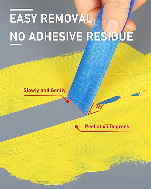 KIWIHUB Blue Painters Tape - 20 Rolls Masking Tape 1 inch Wide, Multi-Surface No Residue Blue Tape for Walls, Painting, Packing & Automotive 0.94 Inch x 1100 Yards