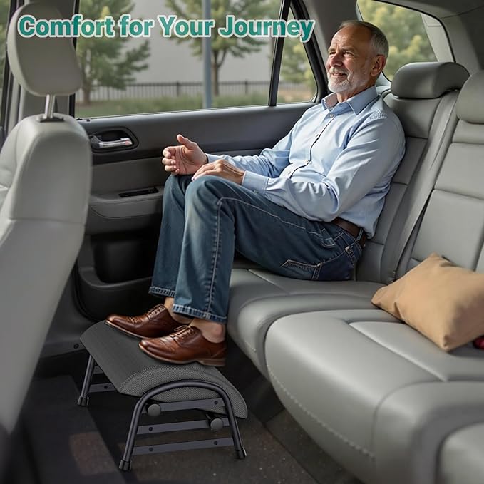 YEASHEIN Adjustable Foot Rest for Under Desk at Work, Ergonomic Under Desk Footrest with 6 Positions, Foot Stools for Under Office Desk Chair, Leg Rest for Home, Car, Computer, Gaming Accessories