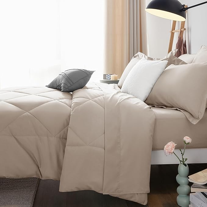 CozyLux Queen Comforter Set Linen - Image 9
