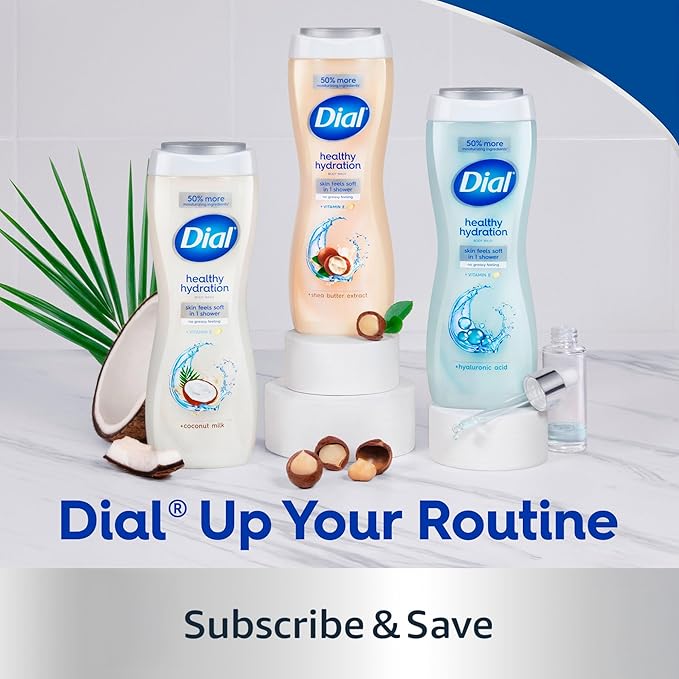 Dial Body Wash, Healthy Hydration, Coconut Milk + Vitamin E, 16 fl oz, Leaves - Image 10