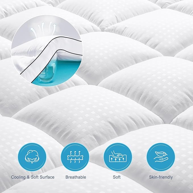 MASVIS Twin Size Dual Layer 4 Inch Memory Foam Mattress Topper, 2 Inch Gel - Image 5