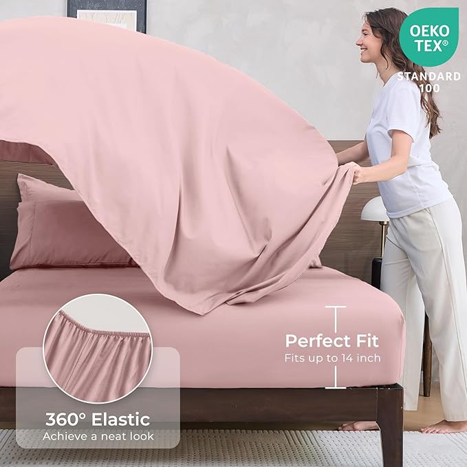 HEVUMYI Dusty Pink Queen Comforter Set - Image 5