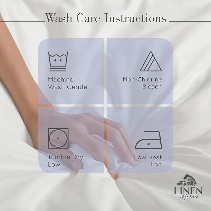 Linen Home 100% Cotton Percale Sheets Full Size, Dark Blue, Deep Pocket - Image 5