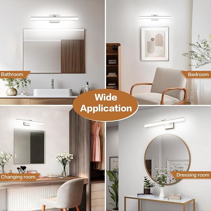 SOLFART 24 inch LED Vanity Lights Brushed Nickel Bathroom Light Fixture - Image 7