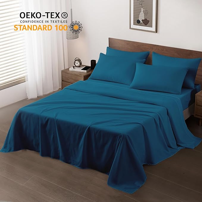 Maple&Stone Twin Flat Sheet 6 Pack, Premium Soft & Breathable, Brushed - Image 2
