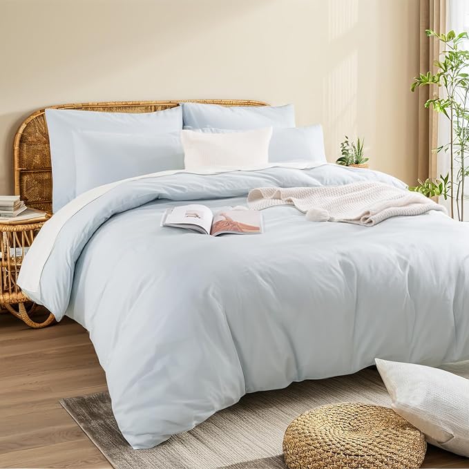 NEXHOME PRO Duvet Cover Set King Size Linen Look Textured Organic Natural 100% - Image 4