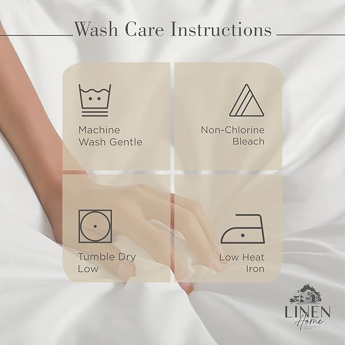 Linen Home 100% Cotton Percale Sheets King Size, Light Taupe, Deep Pocket - Image 5