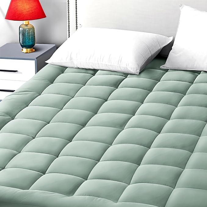 EASELAND Queen Size Mattress Pad Pillow Top Mattress Cover Quilted Fitted by EASELAND
