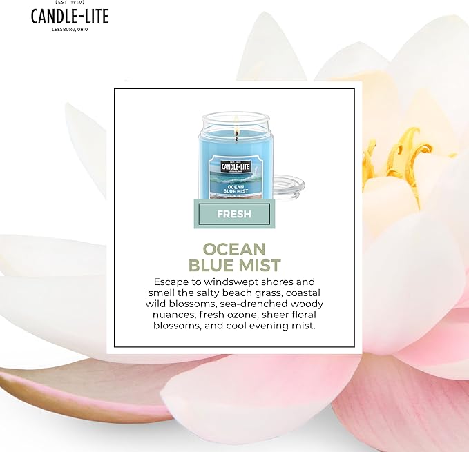 Candle-lite Scented Candles, Ocean Blue Mist, 18 oz Jar, Proudly Poured in The - Image 5