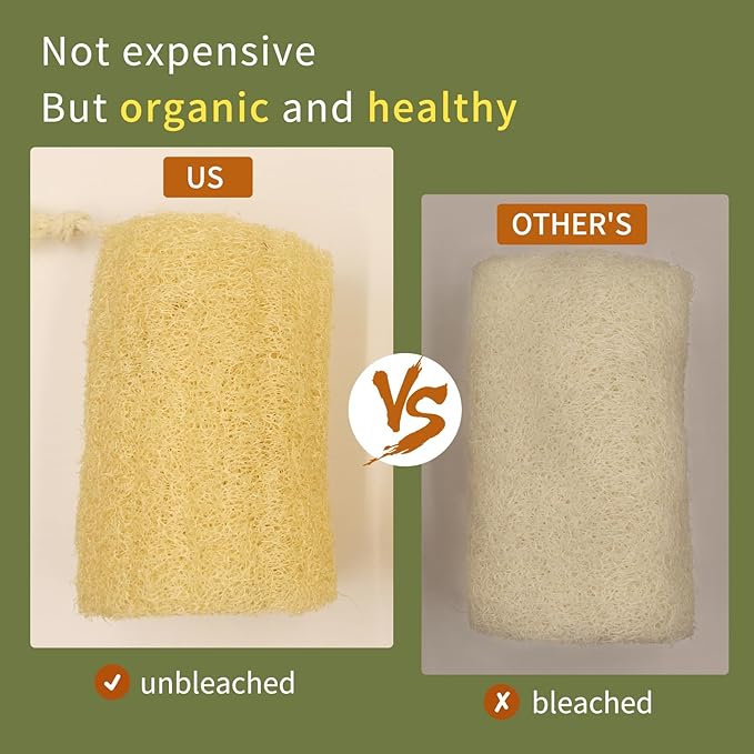 Natural Loofah Sponge Exfoliating Body Scrubber, Organic Luffa - Image 4