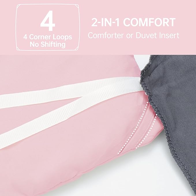 MUXHOMO Pink Twin/Twin XL Comforter Set, All Season Ultra Soft Down Alternative - Image 6
