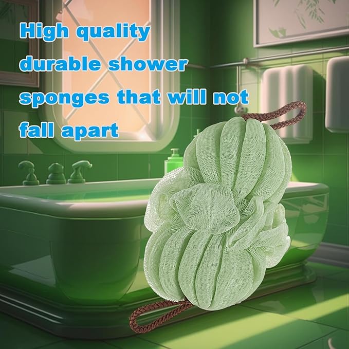 Large 85g Green Bath Loofah Sponge Loofa Luffas Shower Puff Pouf Ball - Image 2