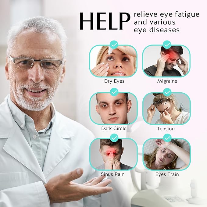 YFONG Cordless Heated Eye Mask for Dry Eyes, Warm Eye Compress for Stye - Image 2