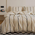 mixinni Cotton Linen Jacquard Duvet Cover Set King, 3-Piece Mid-Century Modern by mixinni