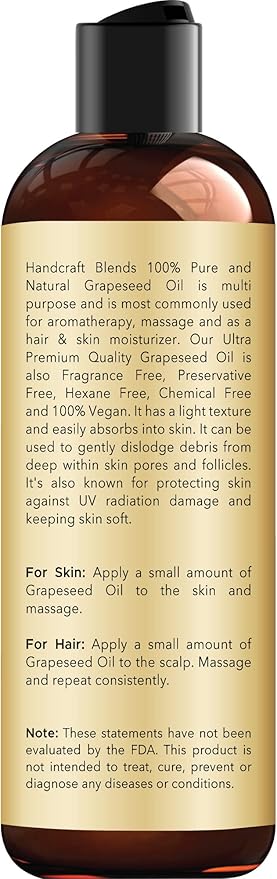 Handcraft Blends Grapeseed Oil | 100% Pure and Natural | Bath & Body Oil | - Image 2