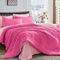 HEVUMYI Hot Pink & Baby Pink Twin Comforter Set by HEVUMYI