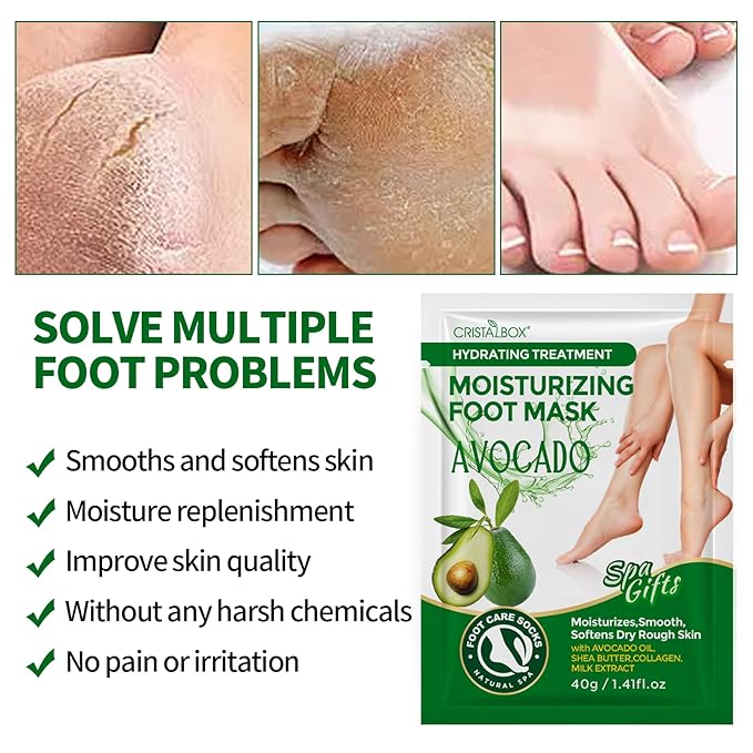5 Pack Moisturizing Foot Mask, Hydrating Foot Masks - Image 3