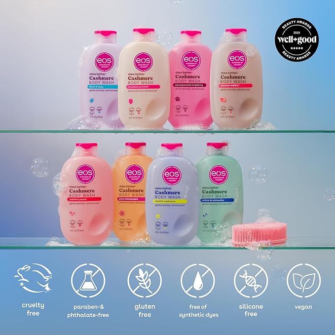 eos Travel Vanilla Cashmere Body Wash- Travel Size Body Wash, Moisturizing - Image 8