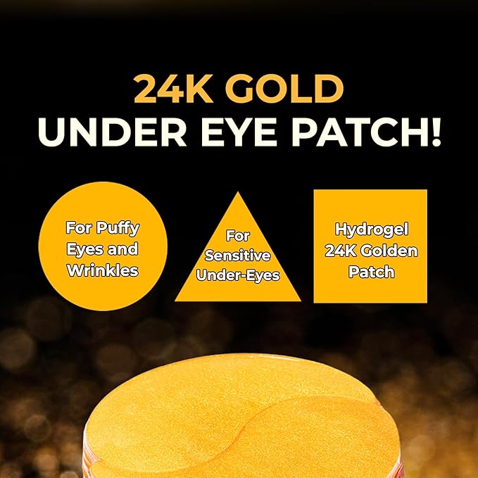 BRING GREEN Gold Collagen Eye Patches 60 Count, Hydrating Firming Under Eye Mask - Image 4
