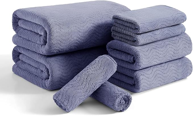 8 Piece Bath Towel Set |2 Oversized Large Bath Sheet, 2 Hand Towels, 4 by JessyHome